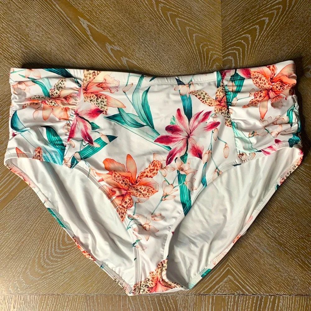 LA BLANCA Plus Size High Waist Bikini Bottoms 22W